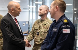 Defence Secretary John Healey personnel at MoD Corsham. MoD Crown Copyright.