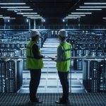 Large room of data centres